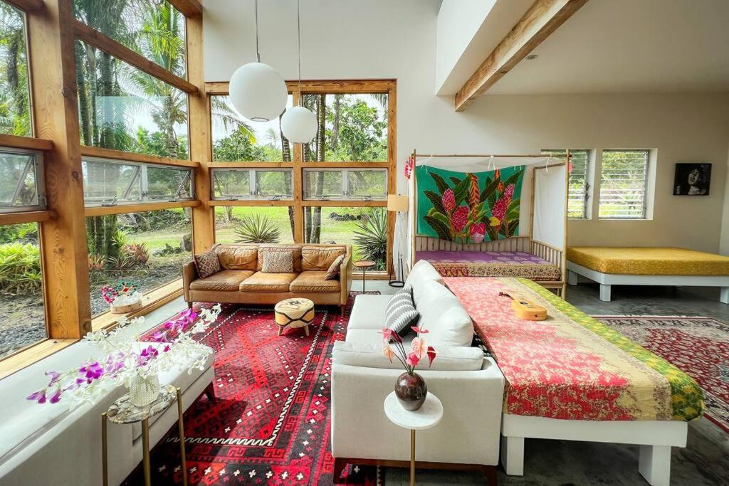 Jungle Haven Ocean Front Eco Villa On Fruit Farm Pahoa Kültér fotó